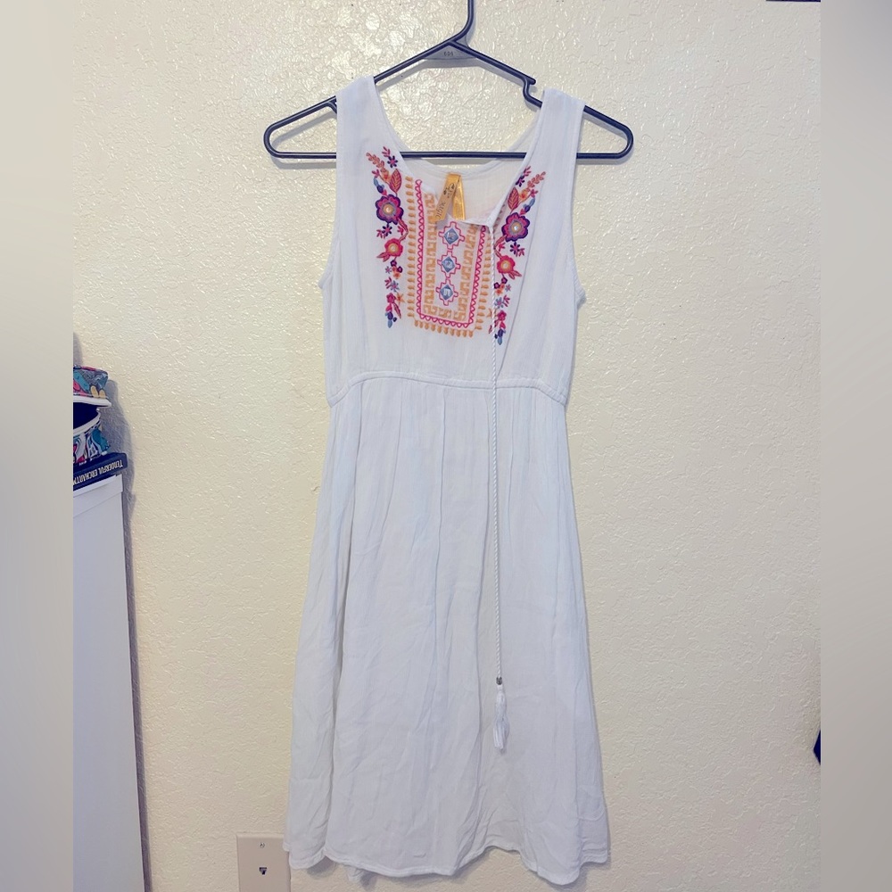 White flowy cotton dress